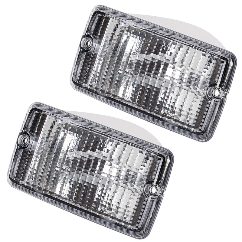 ECOTRIC Clear Bumper Signal + Fender Side Marker Lights Combo Compatible with 1997-2006 Jeep Wrangler TJ Turn Signal Parking Lights Replacement for 55055020AC 55055020AD