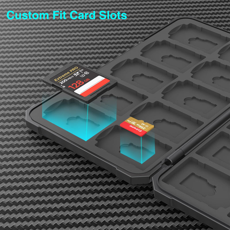 SD Card Holder Memory Card Case for SD SDHC SDXC TF Card, SD Cards Storage Organizer for 20 SD Cards and 20 Micro SD Cards.