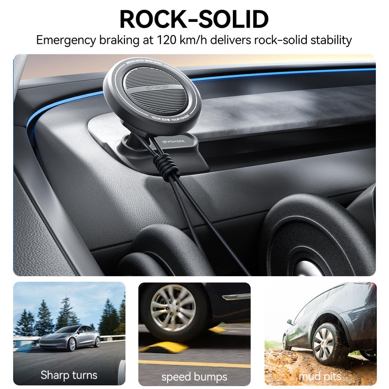 YONZEE Tesla Magnetic Phone Mount for Model Y Juniper 2025-2026 and Model 3 Highland 2024-2026, Dashboard Phone Holder with Strong Magnetic Grip, Interior Accessories for iPhone and Smartphones