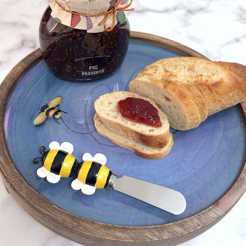 Supreme Housewares Bee Cheese Spreaders, Hand-Painted Resin Handles with Stainless Steel Blades for Spreading Cream Cheese, Butter, Jam, or Sandwich, Set of 4 Bees