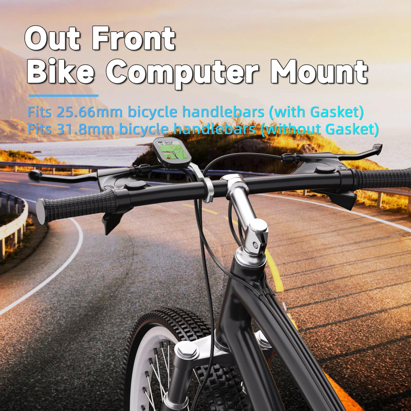 Out Front Bike Computer Mount for Garmin,Aero Bar Bike Mount Compatible with Wahoo,with Garmin,with Bryton & with Cateye,Integrated Handlebar Stand for GPS Computer,Flashlight and Sport Camera Out Front Mount-Grey