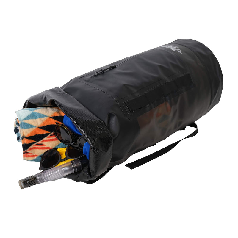 Pelican ExoDry 30L Large Drybag - Waterproof - Backpack-Type Shoulder Straps - Thick & Lightweight - Roll Top Compression - Keeps Gear Dry for Kayaking, Rafting and Fishing - Black