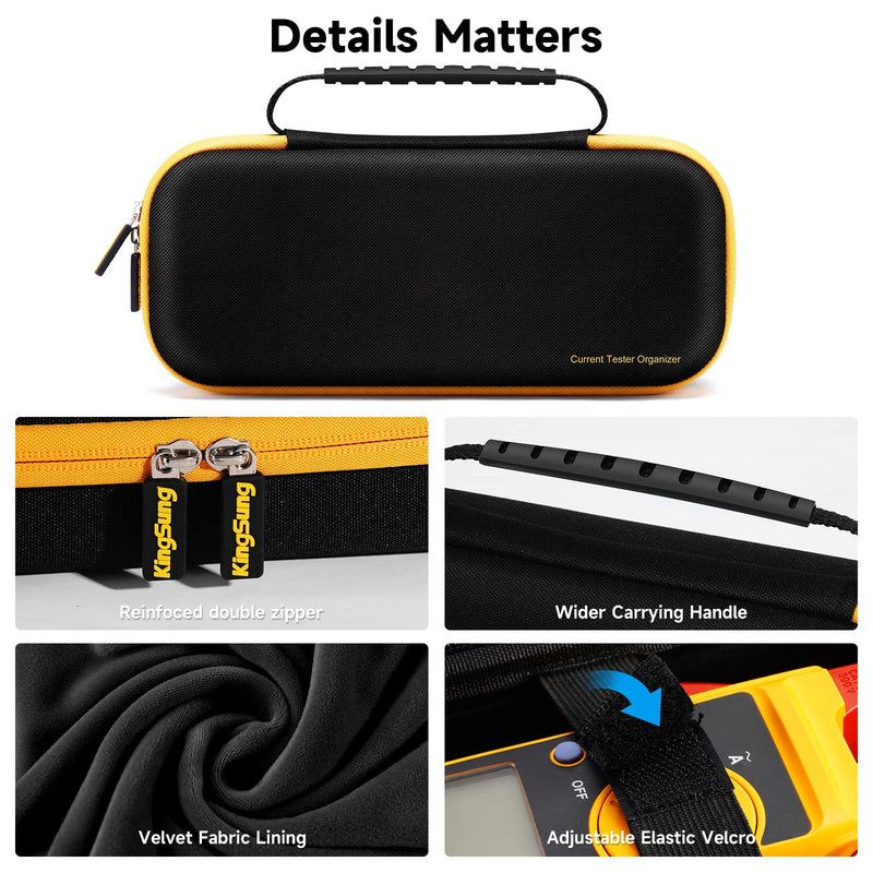 OLAIKE Hard Carrying Case For Fluke 323/324/325/302/303/305 Clamp Multimeters AC-DC TRMS, Sturdy Protective Storage Bag, Black Velvet Lining-black