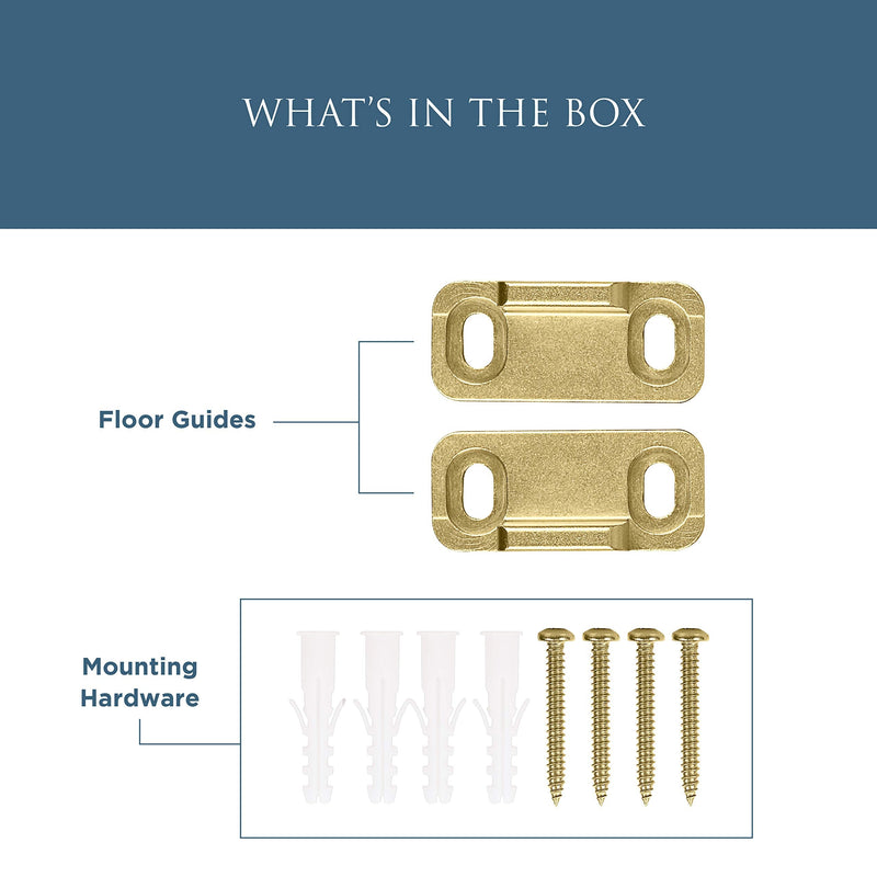 National Hardware N700-113 Interior Sliding Barn Door Hardware Double Floor Guide, 1 3/4 in, Brushed Gold (Pack of 2) 1 Count (Pack of 2)