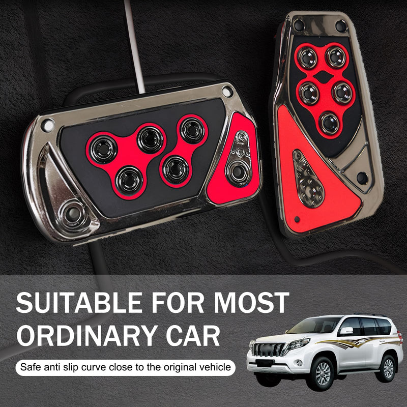 Pack of 2 Car Pedal Covers, Anti-Slip Vehicle Foot Treadle, 2.55In x 5.11In Automatic Pedal Pad, Universal Accessories for Most Cars (Red) 2 PCS Red
