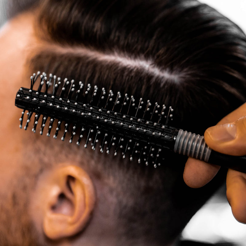 Charlemagne Round Hair Brush for Men - Blow Drying Roller Brush | Tames Frizz & Shapes Curls or Waves - Adds Volume During Styling, Salon-Quality Finish
