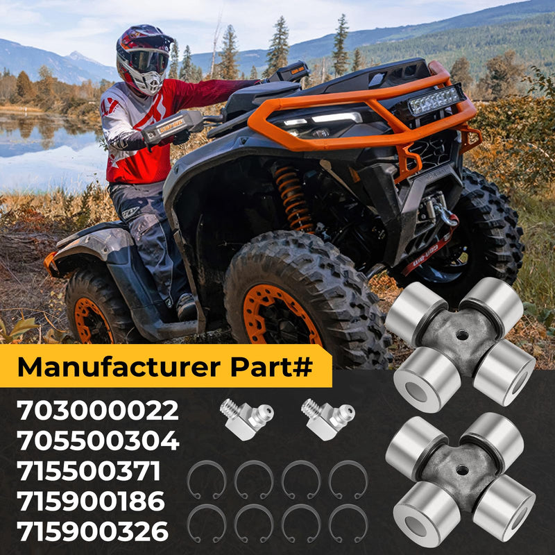 M MATI 2Pcs Rear Driveshaft U-Joint Set for Can-Am Outlander Maverick Commander Renegade Quest Traxter 400 450 500 570 650 800 850 1000 703000022 705500304