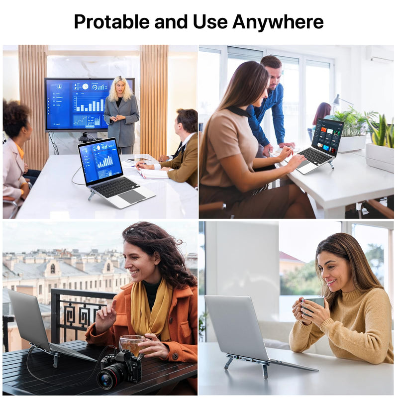 USB C Laptop Docking Station Stand, USB C Hub 7 in 1 Multiport Adapter with 4K HDMI, Gigabit Ethernet, USB A 3.0, PD 100W Charge, Universal Docking Stations for MacBook Pro/Air/Dell/HP/Surface/Lenovo