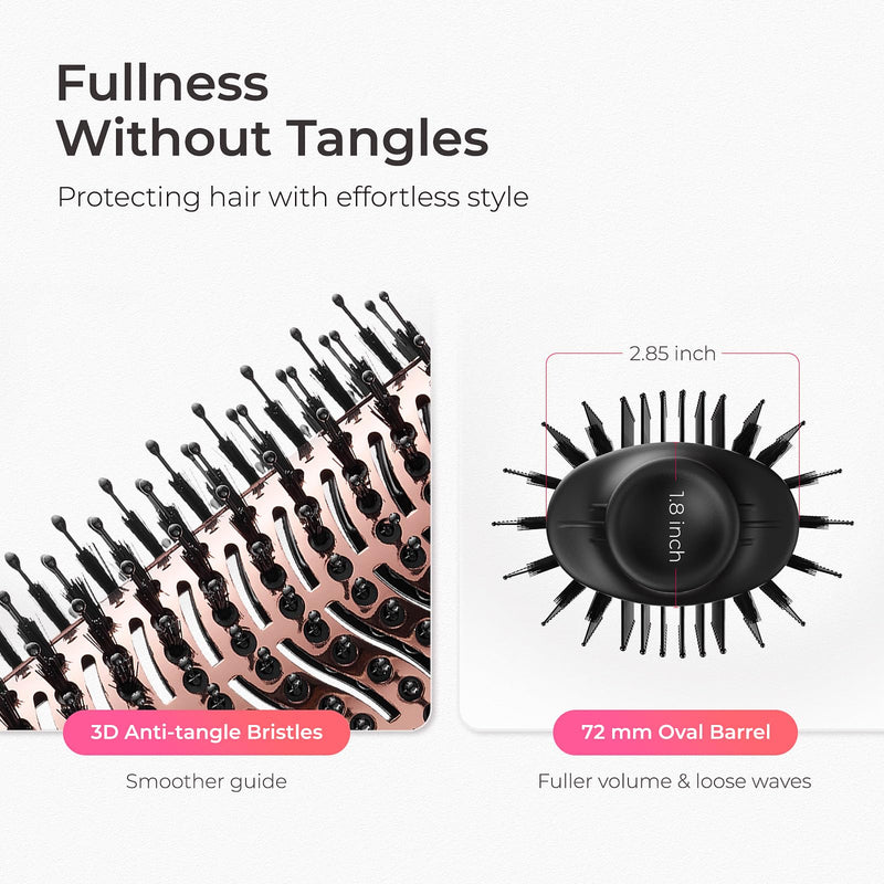 TYMO Hair Dryer Brush Blow Dryer Brush in One, 4 in 1 Ionic Hairdryer and Styler Volumizer with Oval Titanium Barrel, Hot Air Straightener for Smooth Frizz-Free Blowout, Gold