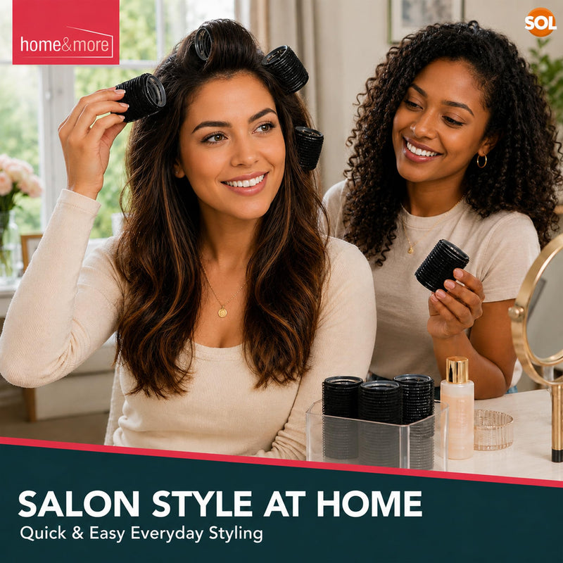 SOL 4pk Hair Rollers Self Grip - Rollers for Hair Volume - Heatless | Hair Curlers Rollers - Long & Short Hair for Bouncy Waves, Reusable 4pk, Easy Self Grip for Heatless Styling