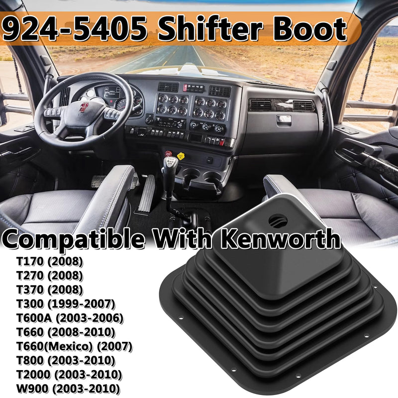924-5405 Automatic/Manual Transmission Shift Boot Compatible with Kenworth T & W Series 1999-2010, K04279 Shifter Boot Cover Square