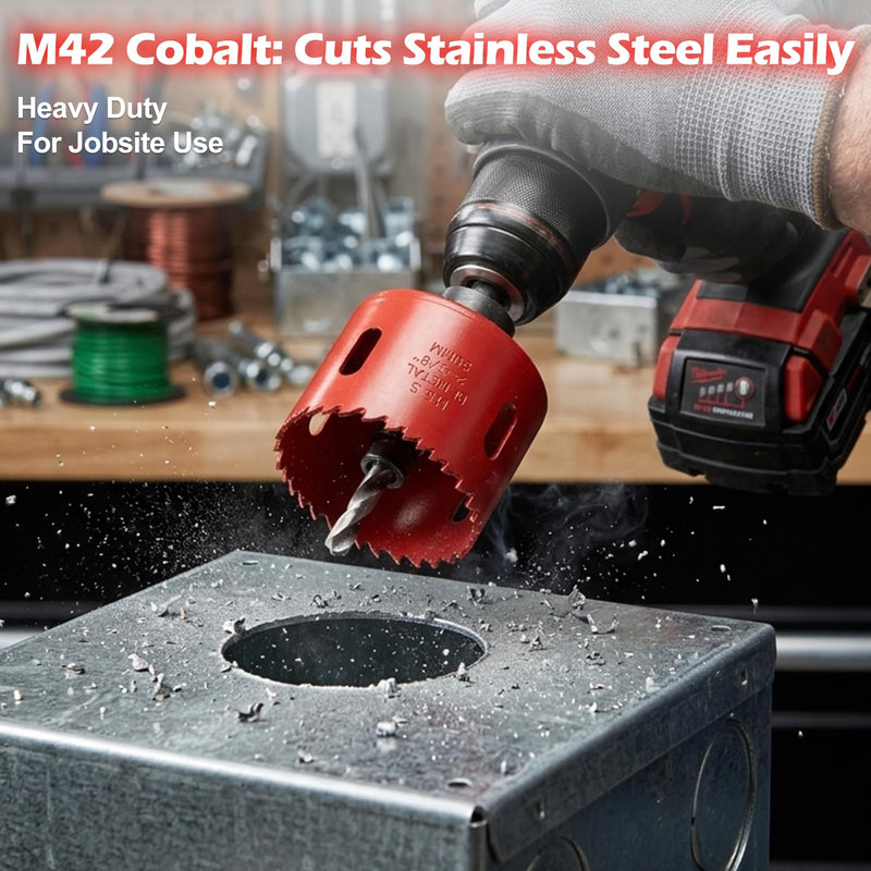 6"(152MM) Bi-Metal M42 Hole Saw with 8% Cobalt– Deep Cut 2" Depth HSS Hole Cutter for Wood, Plastic, Drywall, Metal Sheet & Hardened Stainless Steel（Without Arbor） M42 6 in Deep Hole Saw 1
