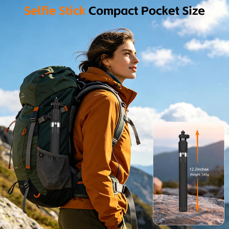 71" Phone Tripod & Selfie Stick with Remote,Extendable Cell Phone Tripod Stand for iPhone Android,5.9FT Tall for Video Recording Vlog Travel Black