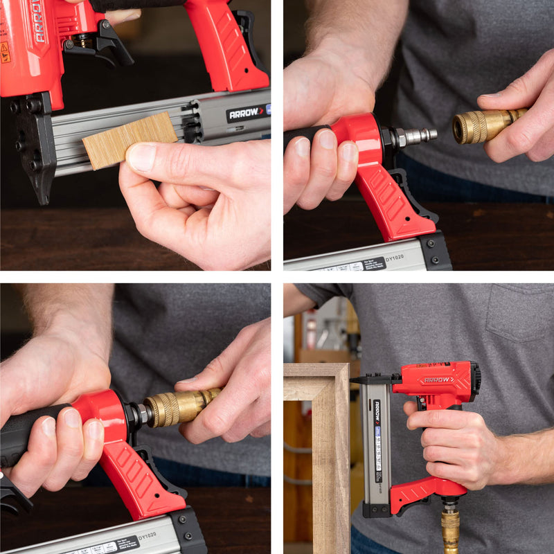 Arrow PT23G 23 Gauge Compact Pneumatic Pin Nail Gun, Oil-Free, Fits 3/8”, 1/2”, 5/8”, 13/16” and 1” Nails 8.25 x 2 x 10 inches Gauge Pin Nailer