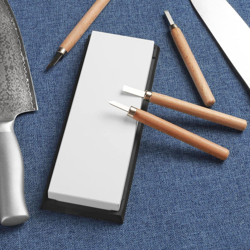 Glass Sharpening Stone with Non-slip Rubber Base, Professional Whetstone, Glass Stone 10,000 Grit SET-D