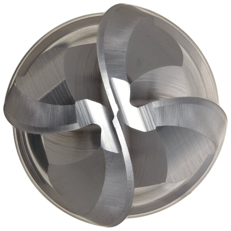 N67345 Cobalt Steel Ball Nose End Mill, Weldon Shank, TiCN Finish, Roughing and Finishing Cutting, 30-Degree, 4-Flute, 3" OAL, 0.500" Cut Diameter, 0.500" Shank Diameter 1/2 in