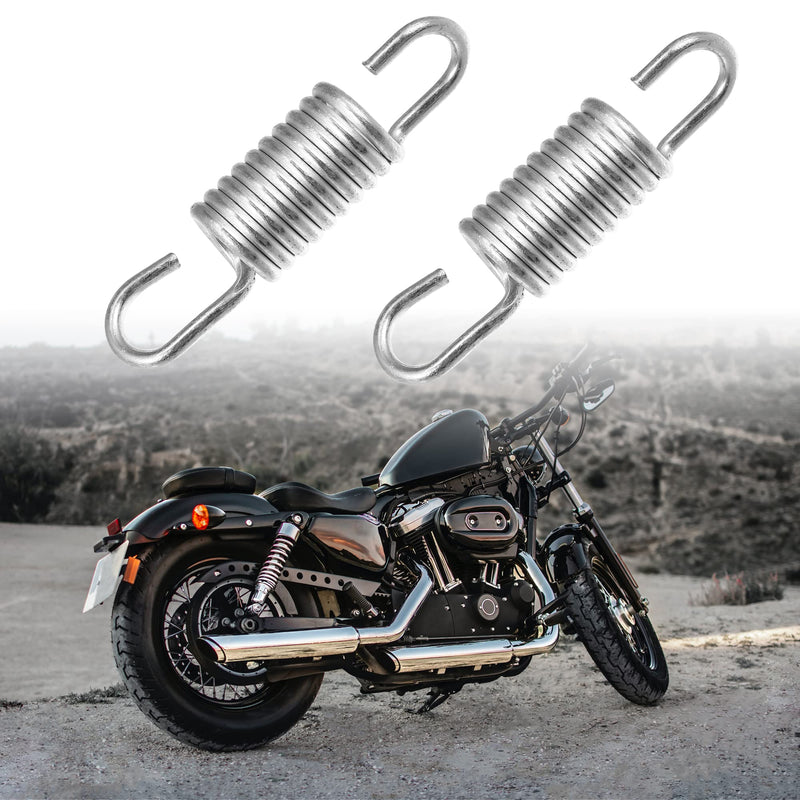 X AUTOHAUX 2pcs 6cm Length Silver Tone Plated Steel Motorcycle Brake Pedal Return Spring for Suzuki 2