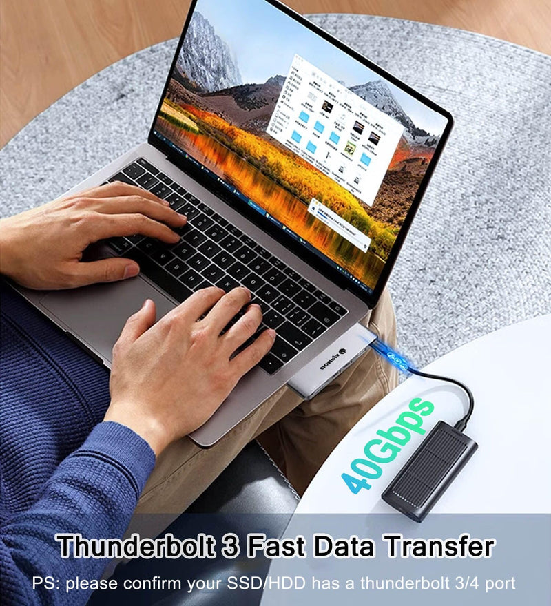 VIENON USB C Hub Adapter for MacBook, 7 in 2 Docking Station with 4K HDMI, 40Gbps Thunderbolt 3, 5Gbps USB-A &C Data Ports, SD/TF Card Reader Compatible for MacBook Pro Air M3/M2/M1 (2018-2024) 7-in-2