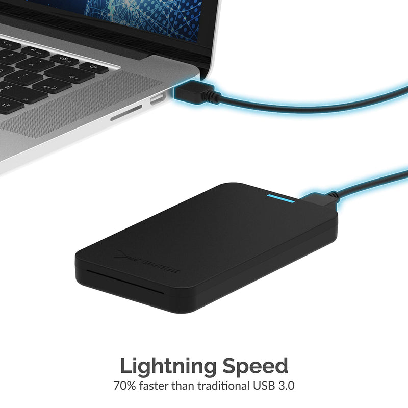 SABRENT 2.5-Inch SATA to USB 3.0 Tool-Free External Hard Drive Enclosure + 4-Port USB 2.0 Hub with Individual LED lit Power Switches