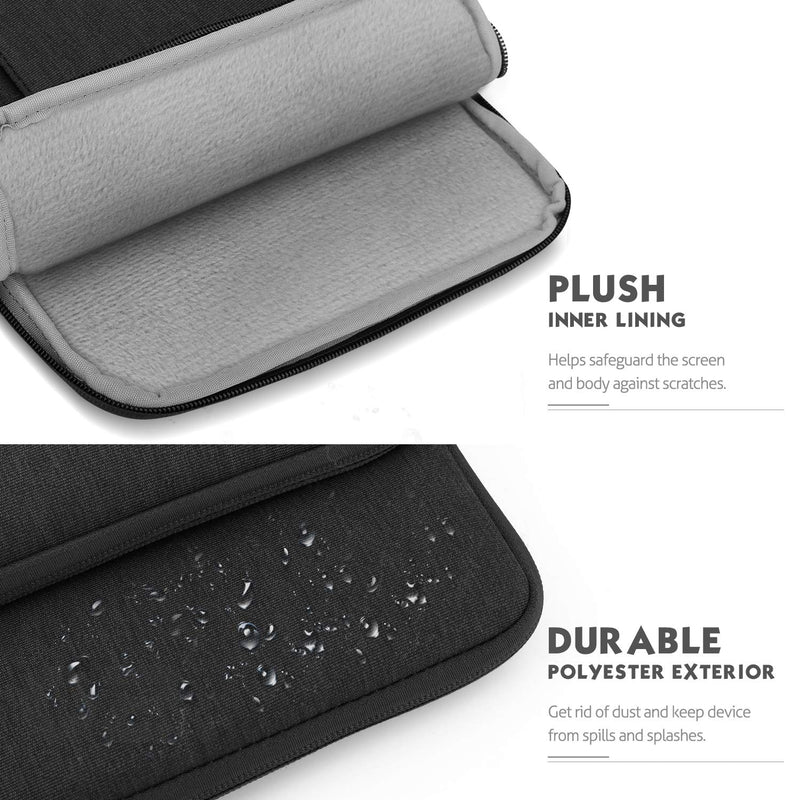 MoKo 9-11 Inch Tablet Sleeve Bag Carrying Case with Storage Pockets Fits New 11-inch iPad Pro M4/iPad Air M2 2024, iPad Air 5/4 10.9, iPad Pro 11, iPad 10/9/8th 10.9/10.2, Tab S8/S9 11,Black & Gray Black & Gray