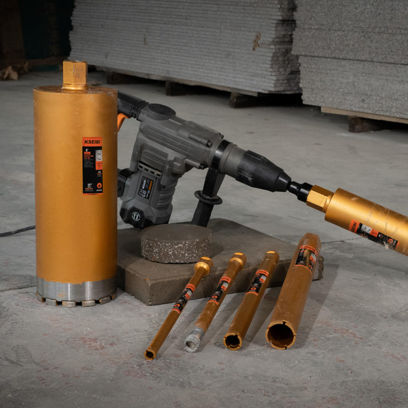 KSEIBI 619025 Wet Concrete Core Drill Bit, 1-Inch Diameter for Drilling Concrete, Marble, Granite, Brick, and Hard Masonry 13-Inch Drilling Depth, 5/8"-11 Arbor, 10mm Segment Height Diamond Hole Saw 1" (25MM) Wet Core Bit