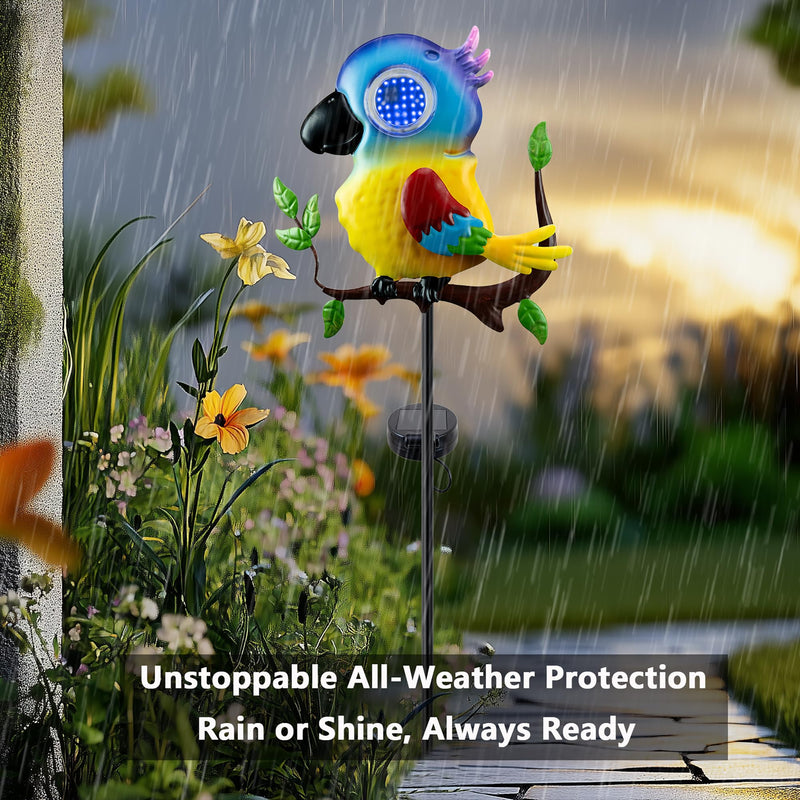 Parrot Solar Garden Lights Outdoor Waterproof, Christmas Metal Yard Decor Outdoor Solar Lights Decorative Stake for Pathway, Garden, Lawn, Patio, Driveway Blue