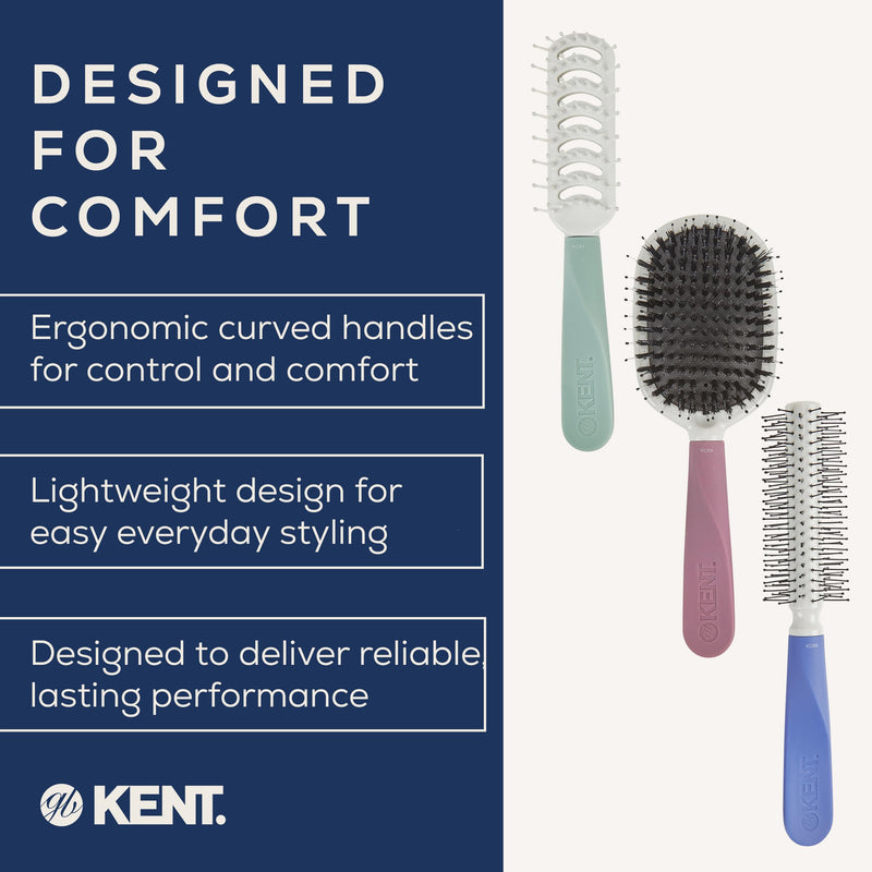 Kent Create Gift Set - Hair Brush Set for Women with 3 Award-Winning Styling Hairbrushes for Root Lift, Smoothing, Volume & Curls, Premium Women’s Gift Set for Healthy, Shiny Hair Detangle Straighten & Curl Set