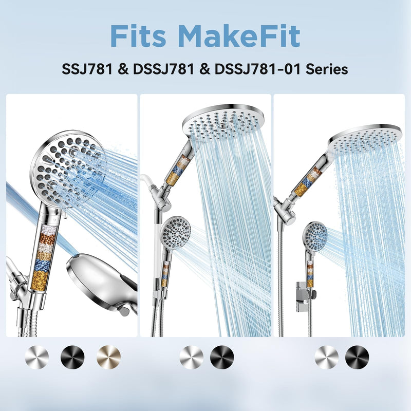 MakeFit Shower Head Filter Replacement Cartridge for SSJ781/DSSJ781/ DSSJ781-01/DSS1581 MakeFit Filtered Handheld Shower Head (2-PACK) 2-PACK