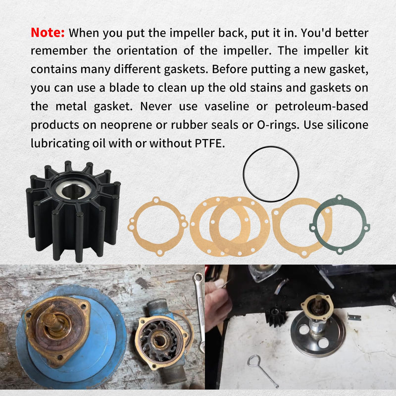 10615K/10615K-SHW 12 Blade Impeller Kit Compatible with Sherwood ，Compatible with Pleasurecraft Crusader, Compatible with Chris Craft and fits Many More.