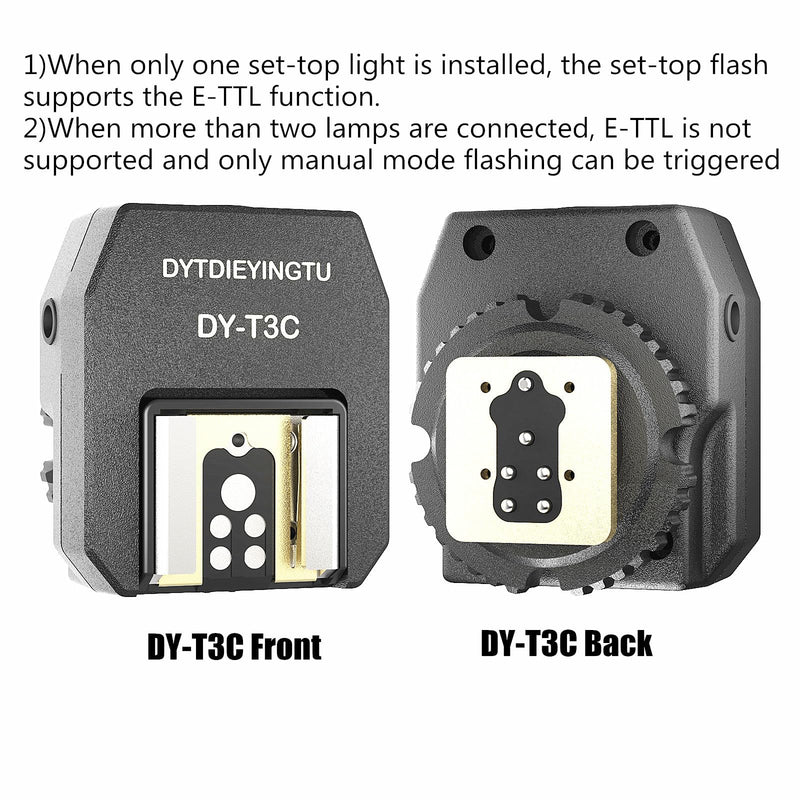 Hot Shoe Multi-Function Adapter for Canon Cameras with 3 PC Sync Ports, Multi-Flash Trigger for Studio Strobe & Speedlite, Supports E-TTL Single Flash & Manual Sync up to 4 Lights
