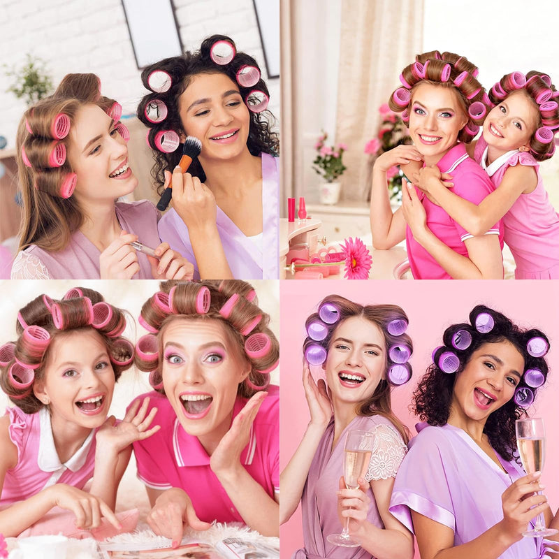 6-Piece Curler Set (Color Random), Large Self-Holding Curler, Natural Fluffy Hair Root Hair Tool Pink 152