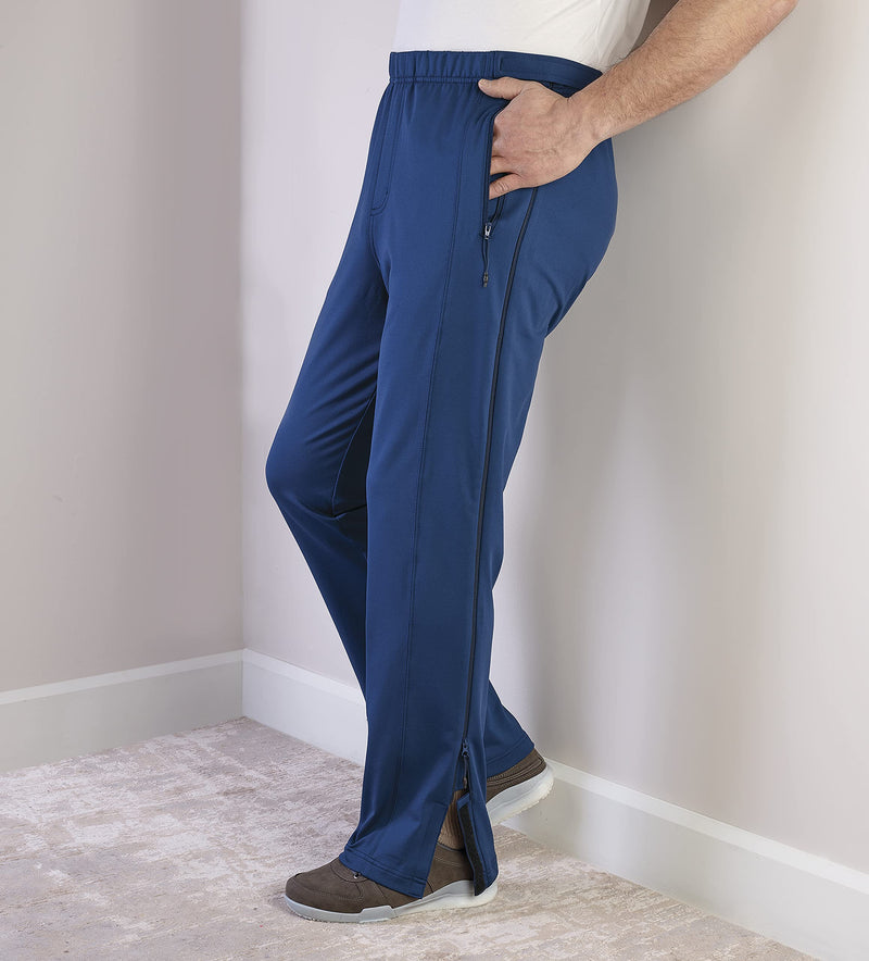Silvert's Adaptive Clothing & Footwear Men's Side Zip Pants with Catheter Access Small Navy Blue