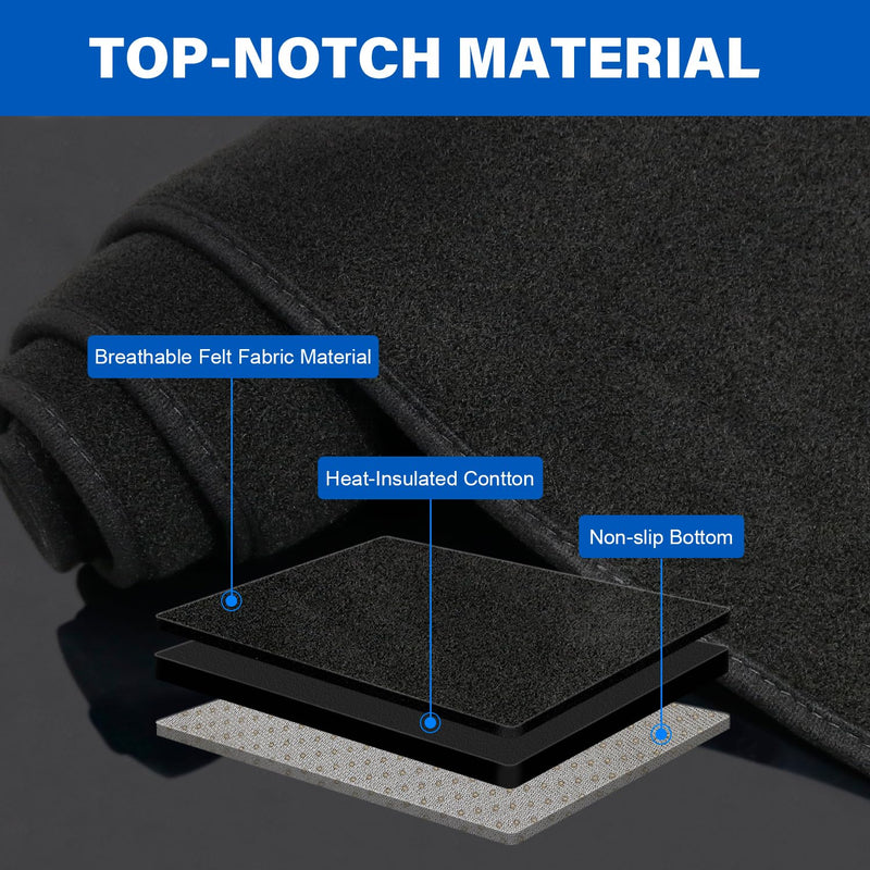 2025 Silverado Dash Cover Mat Fit for 2022-2026 Chevy Chevrolet Silverado/GMC Sierra 1500 Dashboard Cover for 2024+ Silverado & Sierra 2500HD 3500HD Sunshield Protector Mat (Only fits 13.4-in Screen) Black