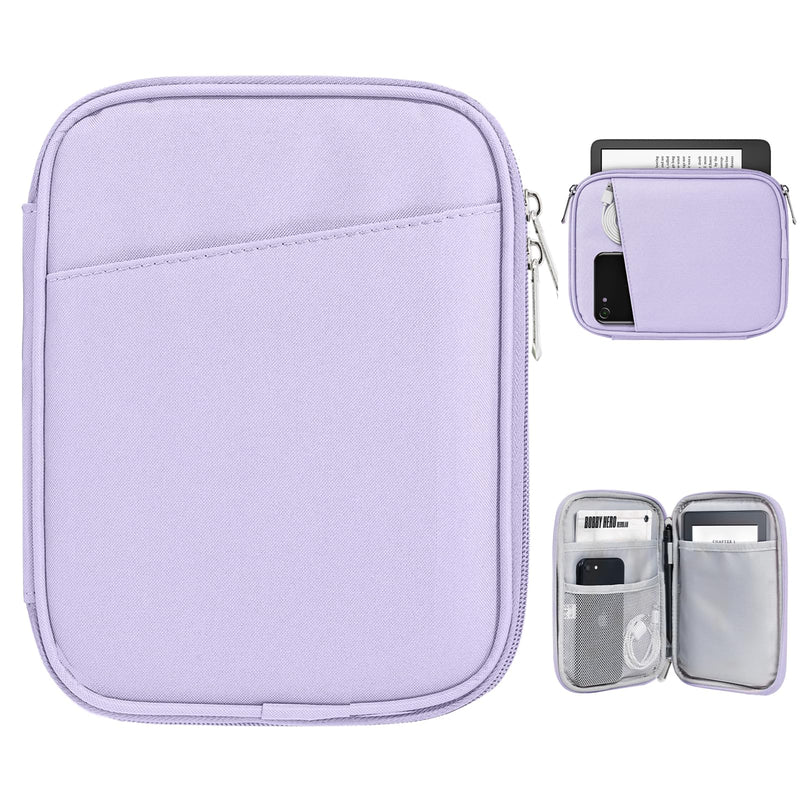 TiMOVO 6-7 Inch Tablet Sleeve for All-New Kindle 2022/10th Gen 2019 /Kindle Paperwhite 11th Gen 2021/Kindle Oasis E-Reader, Protective Case with Pocket for Kindle (8th Gen, 2016), Purple Lavender A-Purple Lavender