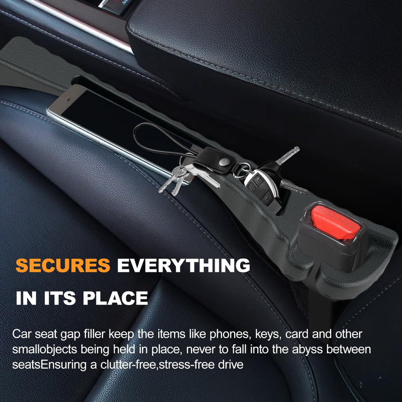 2PCS Car Seat Gap Filler, Seat Gap Filler for Cars SUV Trucks, Car Essentials, Effectively Prevent Things from Falling Off (Universal, Black) 15.7in