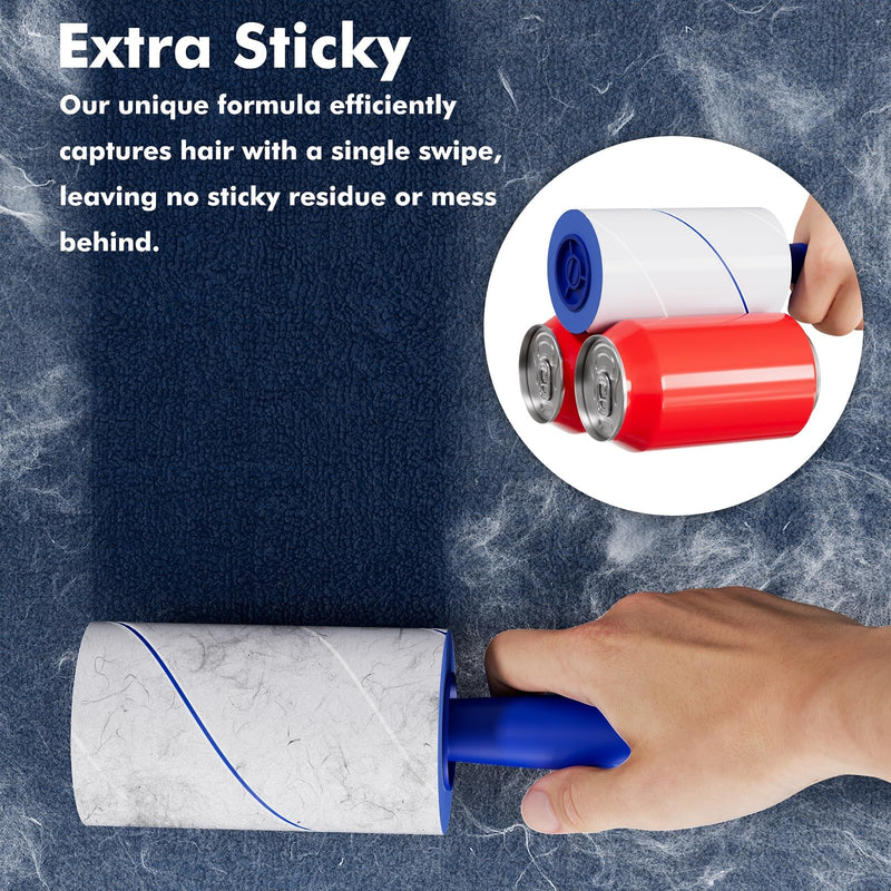 1200 Sheets Lint Roller with 6 Upgraded Handles (6 Rollers + 6 Refill), Mage Value Set Sticky Lint Rollers for Pet Hair, Portable Pet Hair Remover for Clothes, Furniture, Carpet, Dog and Cat 6 Handles + 1200 Sheets