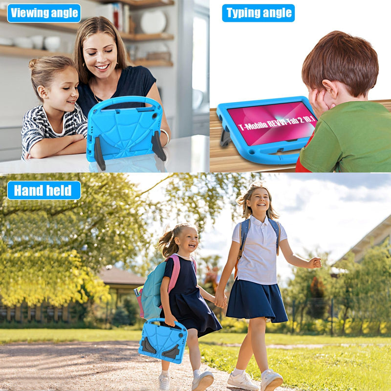 Sanyetral Kids Case for T-Mobile Revvl Tab 2 10.1 Inch (2025 Release) -Blue | Lightweight Shockproof for Revvl Tab 2 Tablet Case Kids with Screen Protector/Handle/Stand/Shoulder Strap Blue