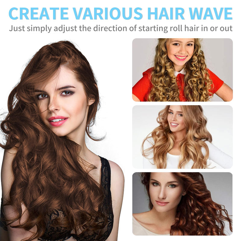  [AUSTRALIA] - 48 Pieces Perm Rods For Short Hair Perm Rods Hair Curling Rollers, Perm Rollers Cold Wave Rod, Non-Slip Perming Kit With Comb, Hair Rollers For Women Men Long Short Hair Styling Tool (Blue) Blue