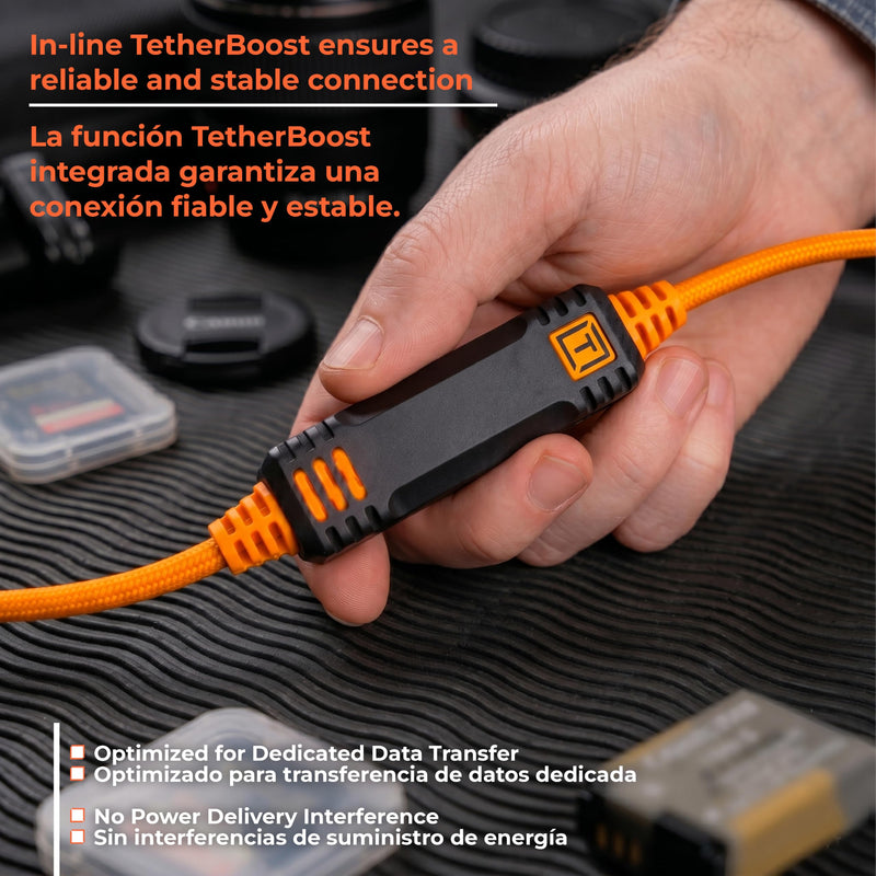 TetherPro Optima 10Gbps Gen 2 USB-C, 15' (4.6m), Straight to Straight, High-Visibility Orange 15' (4.6m)
