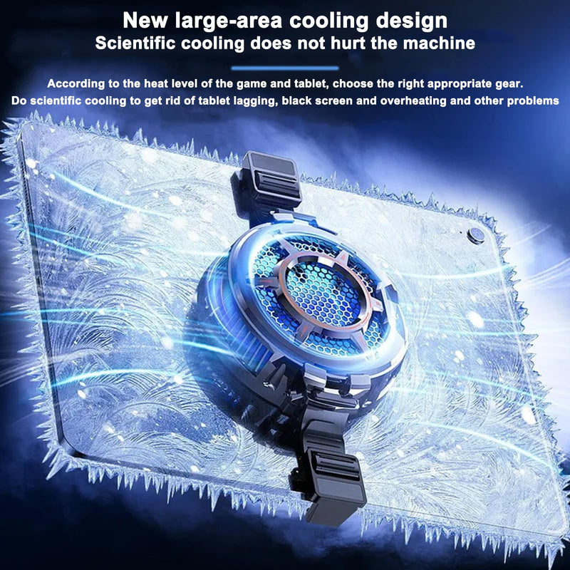 Tablet Cooler for ipad Surface Pro 30W Super Powerful Radiator Magnetic Phone Cooling Fan with 3 Cooling Modes, 3.93inch Universal Tablet Semiconductor Radiator for PC/Android/iPad