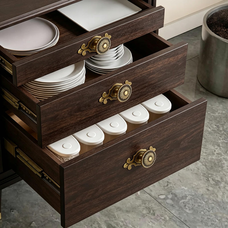 Brass Cabinet Knobs, Vintage Retro Mushroom Drawer Knobs with Backplate, Dresser Pull Handles for Kitchen/Cupboard/Wardrobe/Cabinet (Gold, 8 Pieces) Brass-backplate
