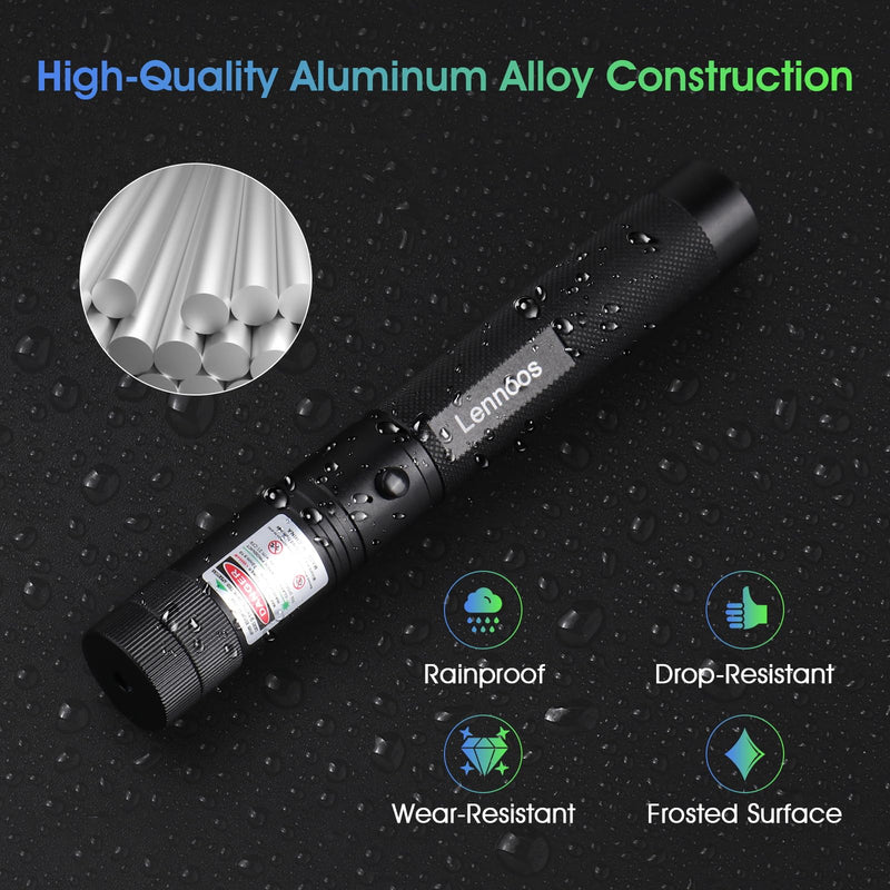 USB-C Rechargeable Green Laser Pointer - Advanced Long-Range Laser Pointer High Power with Star Cap for Astronomy, Construction, Presentations, and Outdoor Adventures