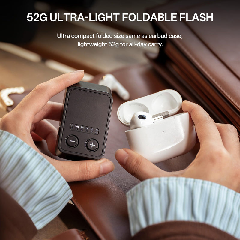 VILTROX Z2 TTL Camera Flash, Foldable Camera Speedlite (for Canon) | TTL Flash, 52g Lightweight, 60mm Pop-Up Foldable, 5-Level Manual Power, USB-C Rechargeable Hot Shoe Speedlite With Diffuser for Canon