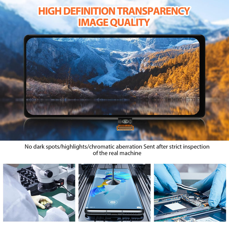 OLED Screen Replacement for Google Pixel 6 6.4", with in-Display, Full Assembly & Complete Repair Tool Kit for Google Pixel 6 GB7N6, G9S9B, G8VMU - Vivid Display (Black) Black