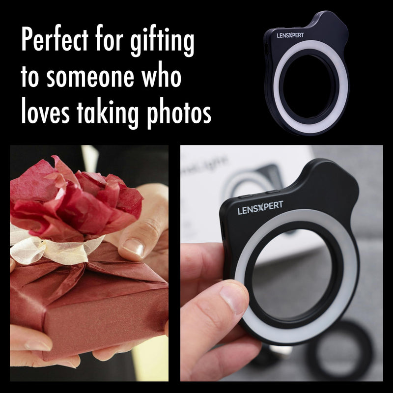 FL26 Macro Photography Pocket Ring Light – Smartphone Clip-On LED Fill Light for Close-Up Photography – Rechargeable and Adjustable Brightness – Compatible with iPhone, Samsung, Android
