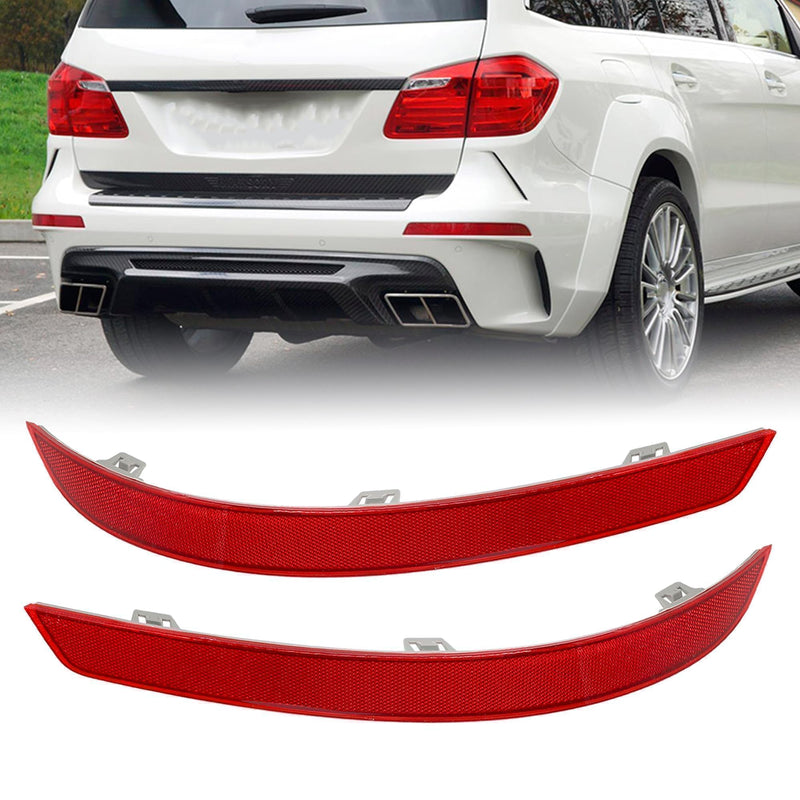 2 PCS Left & Right Rear Bumper Reflector Fit for Mercedes-Benz X166 GL GL350 GL450 GL500 GL550 GL63 AMG 2013-2016 for GLS450 2017-2019 Replace# 1668200374 1668200474 A1668200374 A1668200474 1668200474 A1668200374 1668200374
