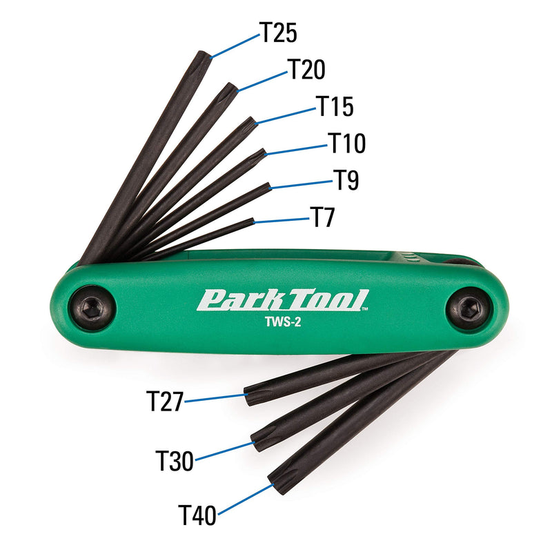 Park Tool FWS-2 Fold-Up Wrench Set Tool,Blue/Green Blue/Green One Size