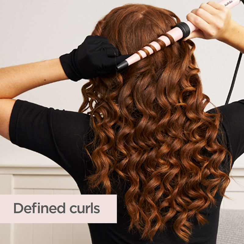 BaByliss Curl and Wave Trio Styler, Multi-Styler, Hair Waver and Hair Curler, Beachy Waves, Loose Waves, 3 in 1 Curling Wand, Pink, 2750U Single