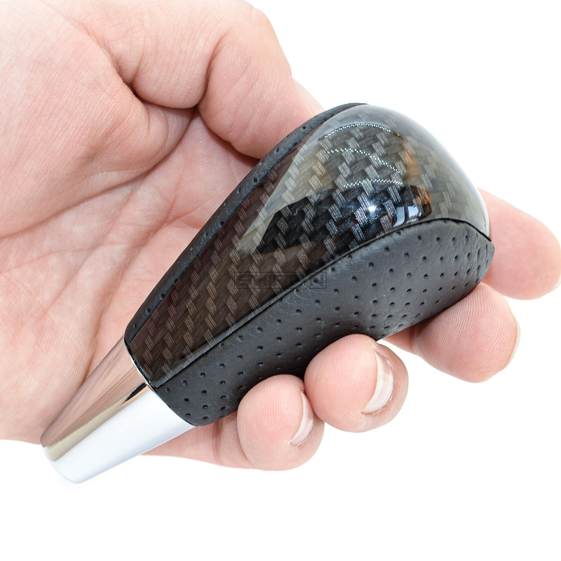 Carbon Fiber Gear Shift Knob Fits for Toyota Avalon Yaris 4Runner Sienna Camry Tacoma and Lexus ES GS SC RX LS (Black Leather/Carbon Fiber Pattern) Black Leather/Carbon Fiber Pattern