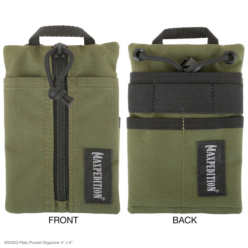 MAXPEDITION Platy Pocket Organizer, Durable EDC Tool Pouch for Men, Neck Wallet with Paracord Lanyard, Holds Flashlight, Multitool, Pen, Notebook (OD Green, 4" x 6")